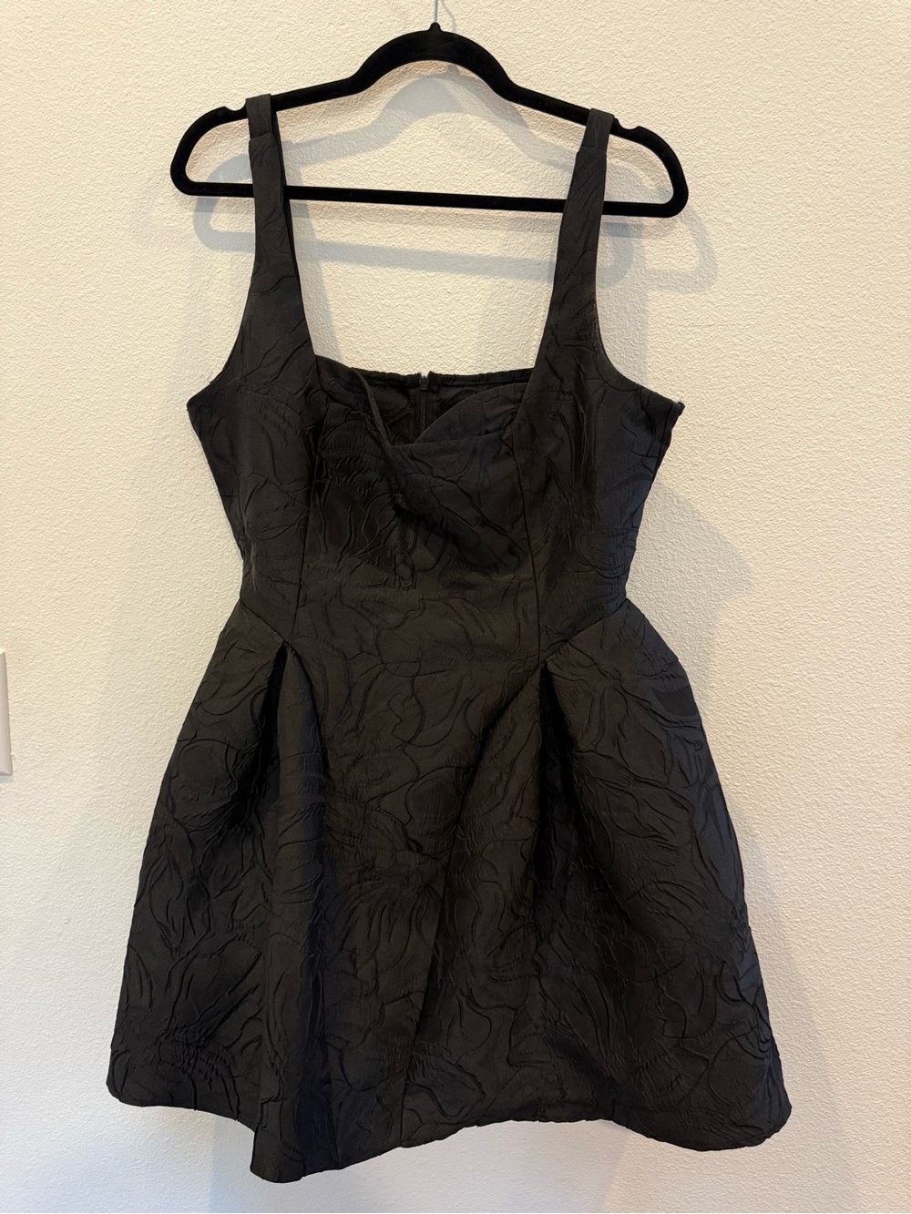 Black Textured Fit-and-Flare Dress MICAS